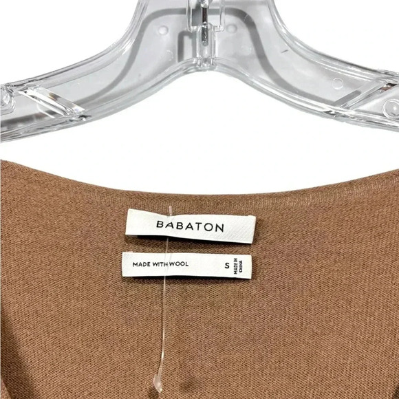 NWOT, Aritzia Babaton Erin Wool Blend Relaxed Fit Brown Sweater, Small - Picture 6 of 9